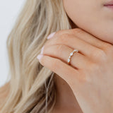 Simple Marquise Round Diamond Wedding Ring