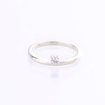 Single diamond stacking ring white gold 