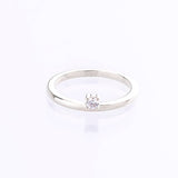 Single diamond stacking ring white gold 