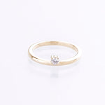 Single diamond stacking ring yellow gold 