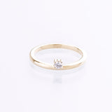 Single diamond stacking ring yellow gold 