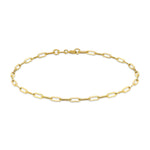 Small paperclip chain bracelet yellow gold 