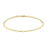 Small paperclip chain bracelet yellow gold 