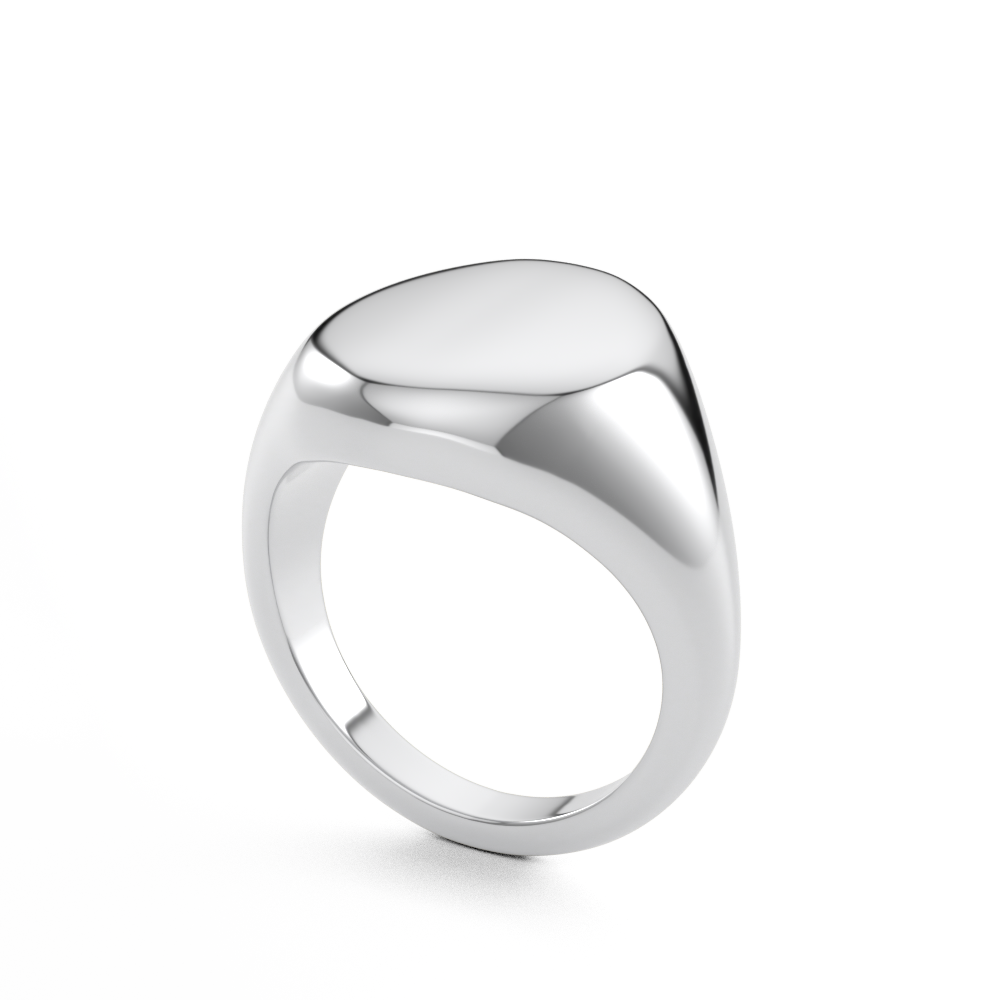 SolidWhiteGoldOvalSignetRing9kt
