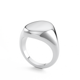 SolidWhiteGoldOvalSignetRing9kt