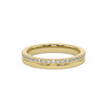 Sparkly flat profile wedding ring with diamonds 