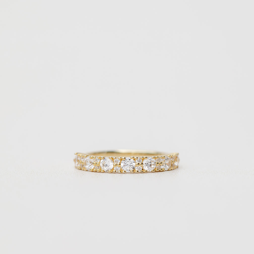 Statement Diamond Wedding Ring in Yellow Gold