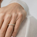 Statement Diamond Wedding Ring with alternating smaller stones 
