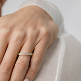 Statement Diamond Wedding Ring with alternating smaller stones 

