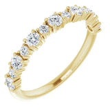 Statement diamond eternity ring in yellow gold with two sized diamonds 2