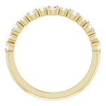 Statement diamond eternity ring in yellow gold with two sized diamonds 3