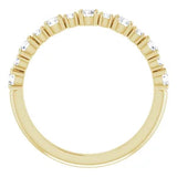 Statement diamond eternity ring in yellow gold with two sized diamonds 3