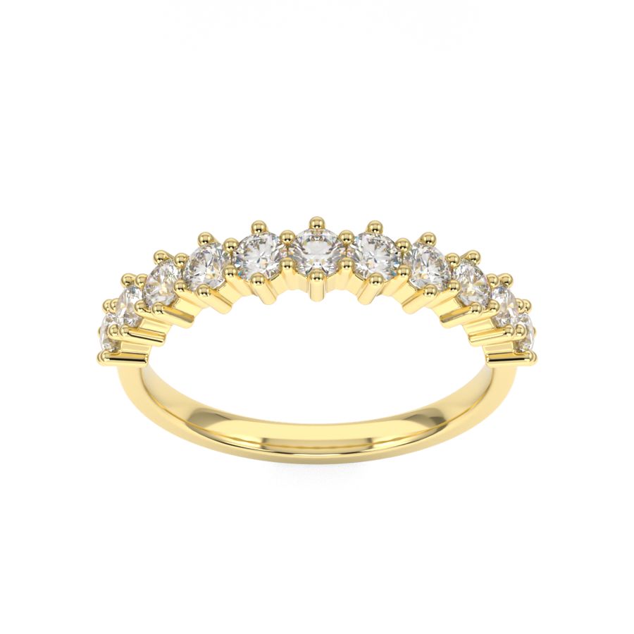 Statement half set  Diamond Ring in Yellow Gold