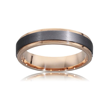 Tantalum and Gold Mens Wedding Ring