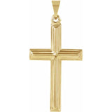 14kt Yellow Gold Textured Pendant Cross 
