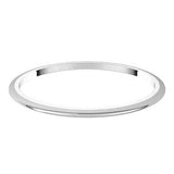 The classic half round wedding band in white gold 