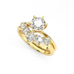 The crown diamond wedding ring with round solitaire engagement ring 2