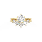 The crown diamond wedding ring with round solitaire engagement ring 3