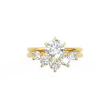 The crown diamond wedding ring with round solitaire engagement ring 3