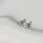 Three Stone Diamond Earrings
