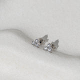 Three Stone Diamond Earrings