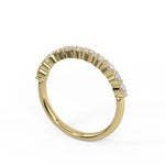 Tiny dancer half set diamond wedding ring featuring marquise and round diamonds in yellow gold 2