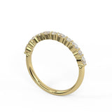 Tiny dancer half set diamond wedding ring featuring marquise and round diamonds in yellow gold 2