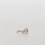 Toi et Moi Diamond Engagement Ring with Pear Cut Diamonds and Marquise Cut Diamonds