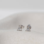 Triangle diamond stud earrings
