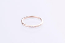 Trilogy diamond set ring in yellow gold 