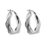 Twisted chunky hoop white gold 
