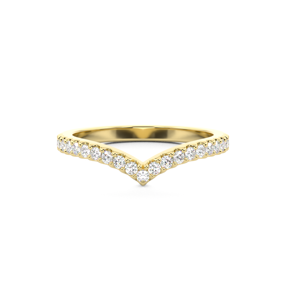 V Shape Diamond Wedding Ring 3
