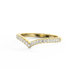 V shape diamond ring in yellow gold 