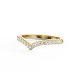 V shape diamond ring in yellow gold 