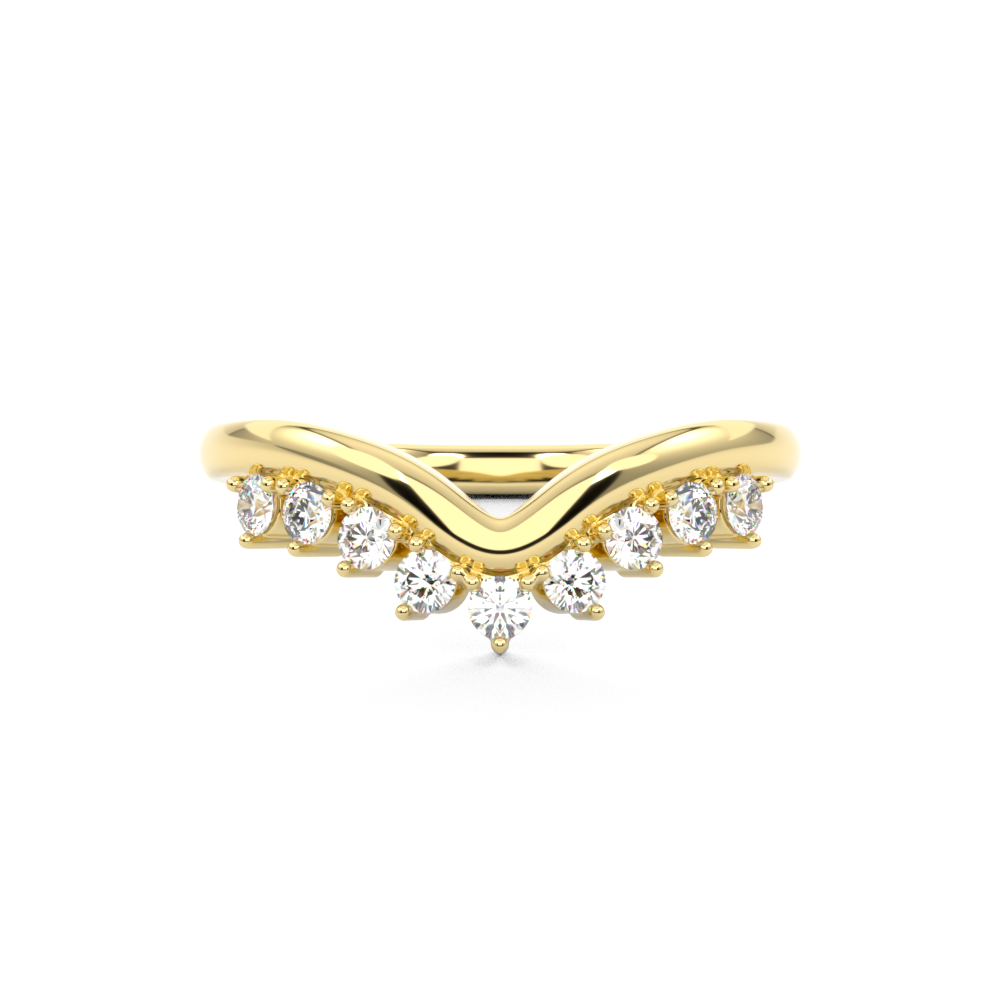 V shape diamond wedding ring