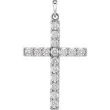 White Gold Diamond Cross Pendant