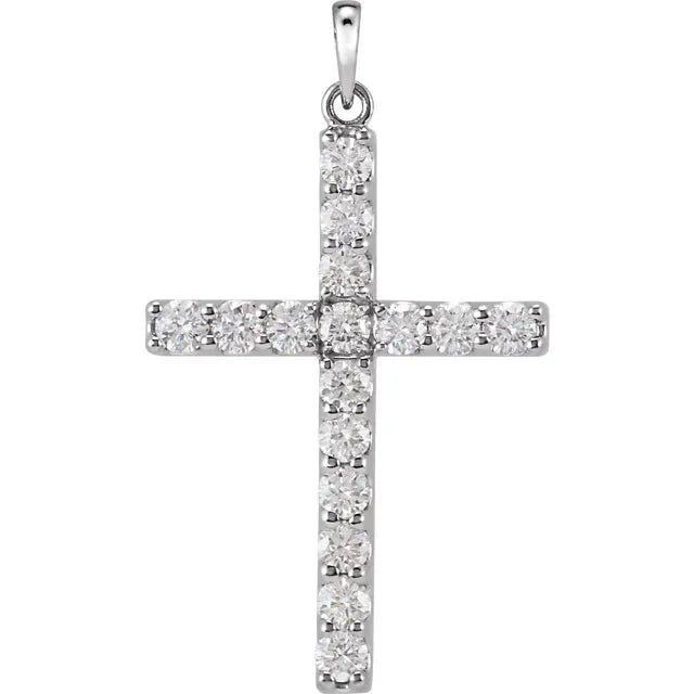 White Gold Diamond Cross Pendant