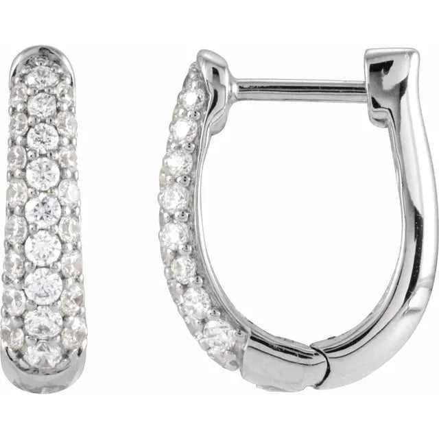 White Gold Diamond Pave Earrings