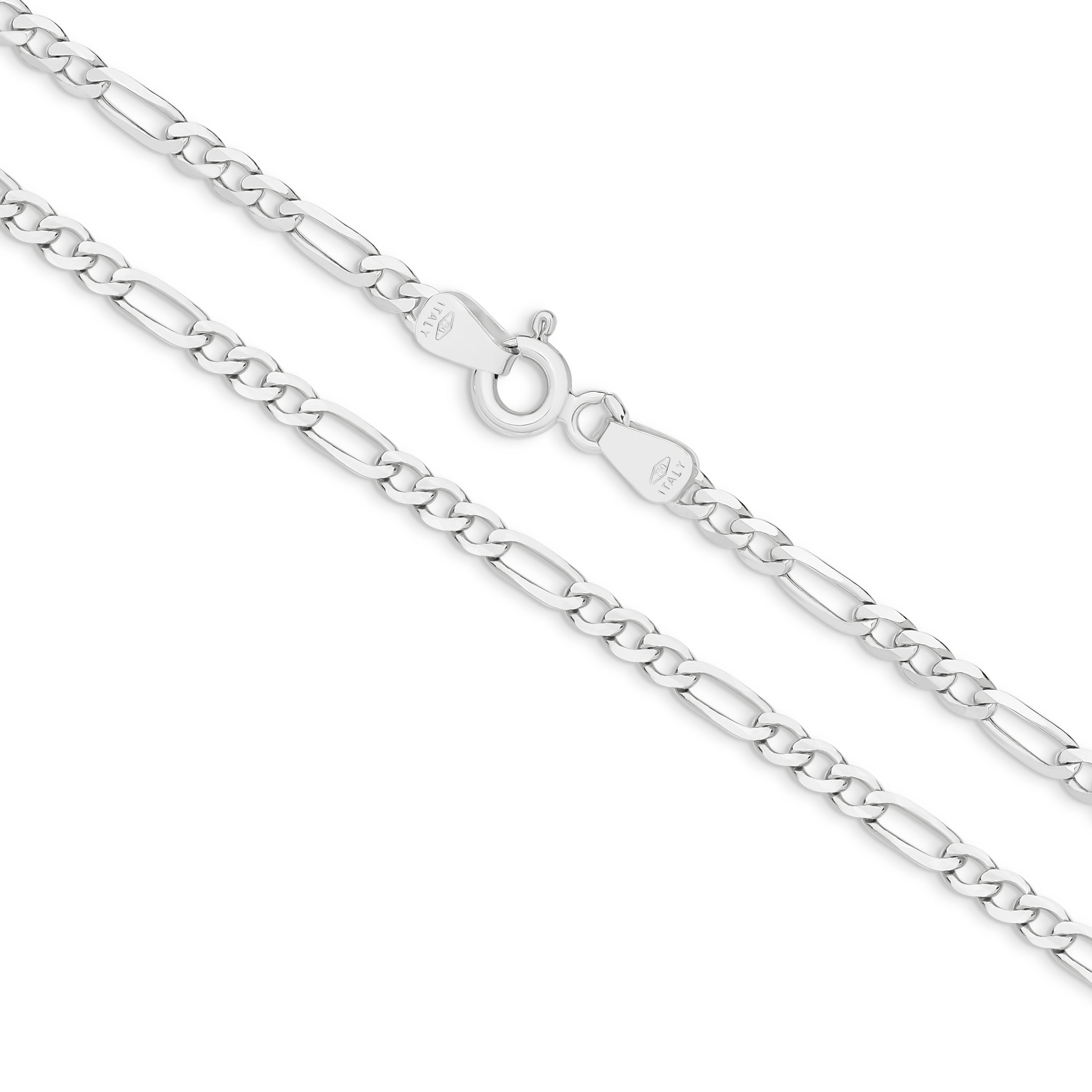 White Gold Mens Figaro Chain