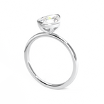 White Gold Pear Cut Solitaire with Bezel Setting