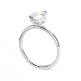 White Gold Pear Cut Solitaire with Bezel Setting