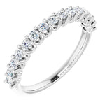 White gold sweeping scallop diamond set eternity ring 