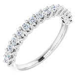 White gold sweeping scallop diamond set eternity ring 