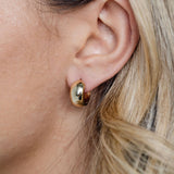 Wide Gold Huggie Earrings
