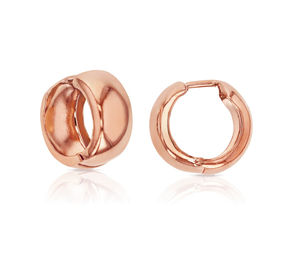 Wide Gold Huggie Earrings rose gold