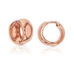 Wide Gold Huggie Earrings rose gold
