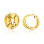 Wide Gold Huggie Earrings yellow gold