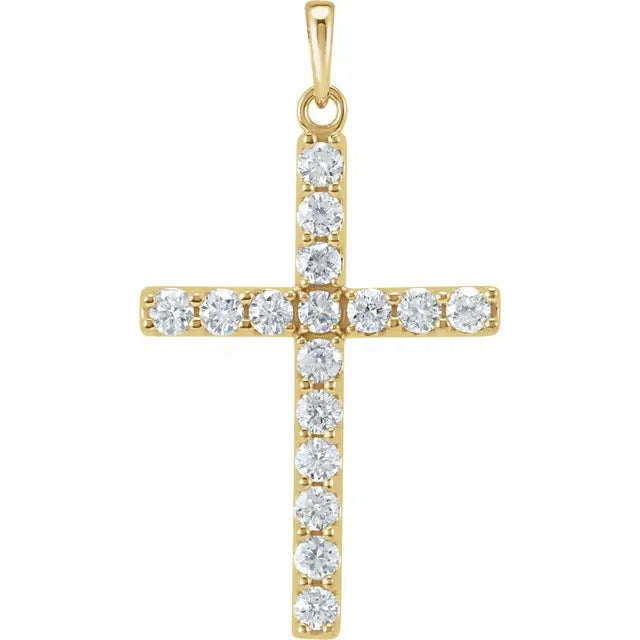 Yellow Gold Diamond Cross Pendant