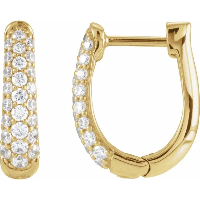 Yellow Gold Diamond Pave Earrings