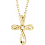 Yellow Gold Petite Cross with Diamond centre